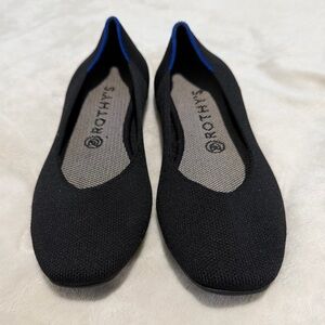 Rothy's Black and Blue Trim Flats